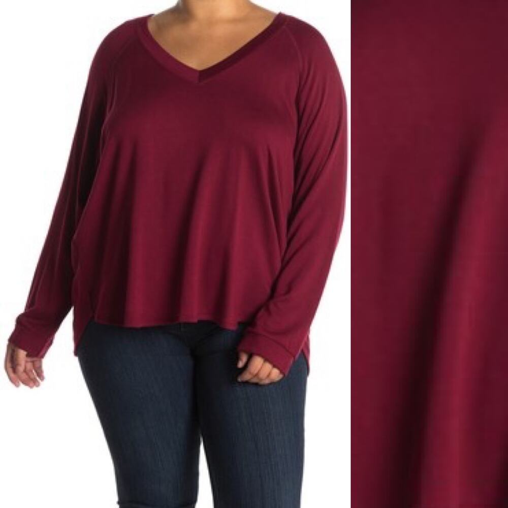 Socialite Slouchy Brushed Knit V-Neck Sweater